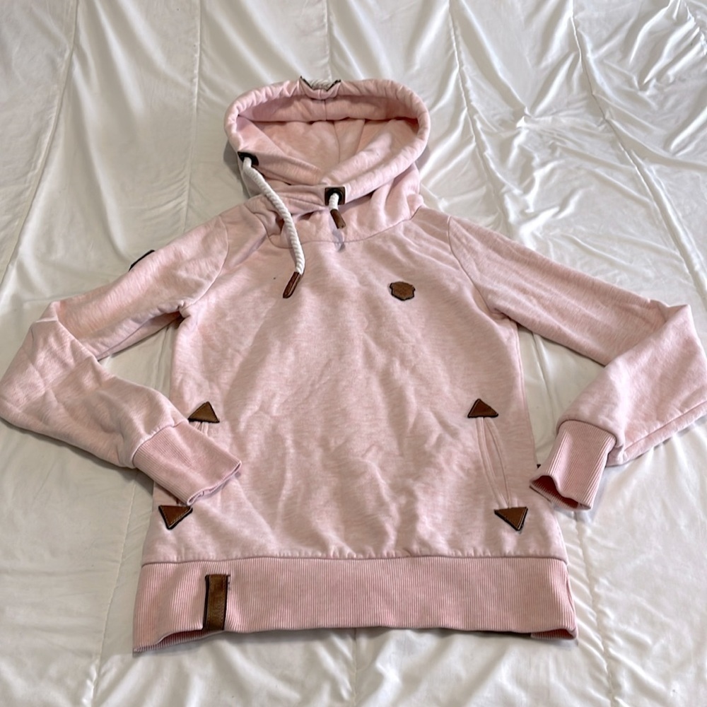 Naketano Heathered Pink Brave New World Pink Hoodie Size Small